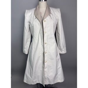 UZZI Vintage Beige Vented Bow Trench Coat Small